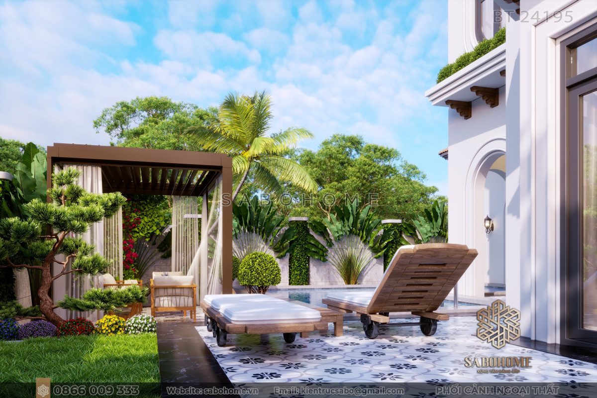 Tận hưởng cuộc sống trẻ trung và sôi động trong không gian sống địa Trung Hải Thảnh thơi và thư giãn trong không gian sống trẻ trung và tự nhiên của biệt thự địa Trung Hải