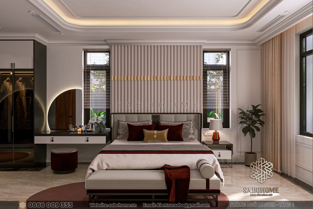 Thả mình vào không gian phòng ngủ master hiện đại của SaboHome và tận hưởng sự thoải mái và thư giãn