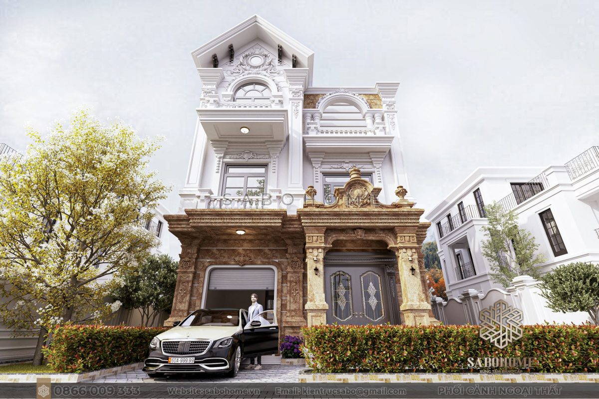 SaboHome - Biệt thự 4 tầng đẳng cấp, nội thất tinh tế theo phong cách hiện đại.